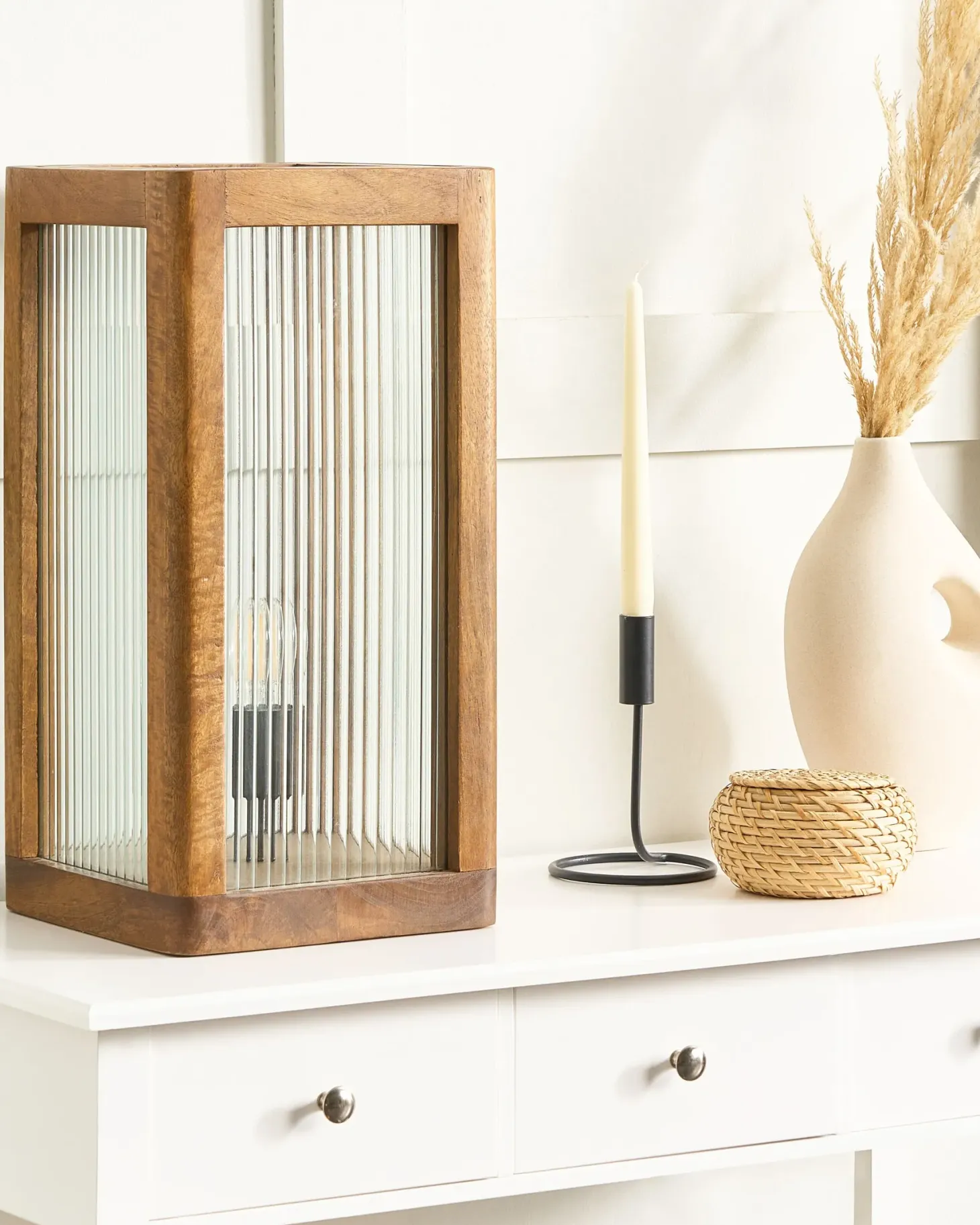 Lampa stołowa KOLIDAM Drewno mango Brązowy