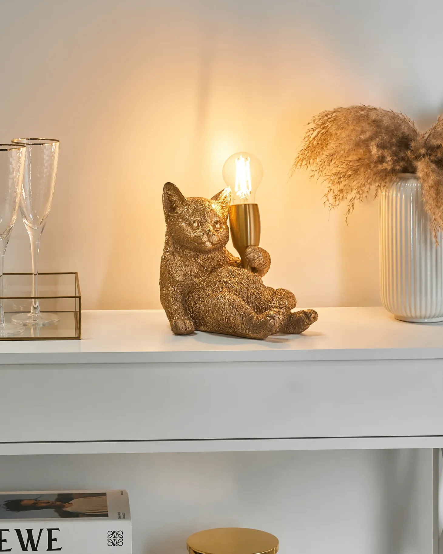 Lampa stołowa Kot ZIPPY Złoty