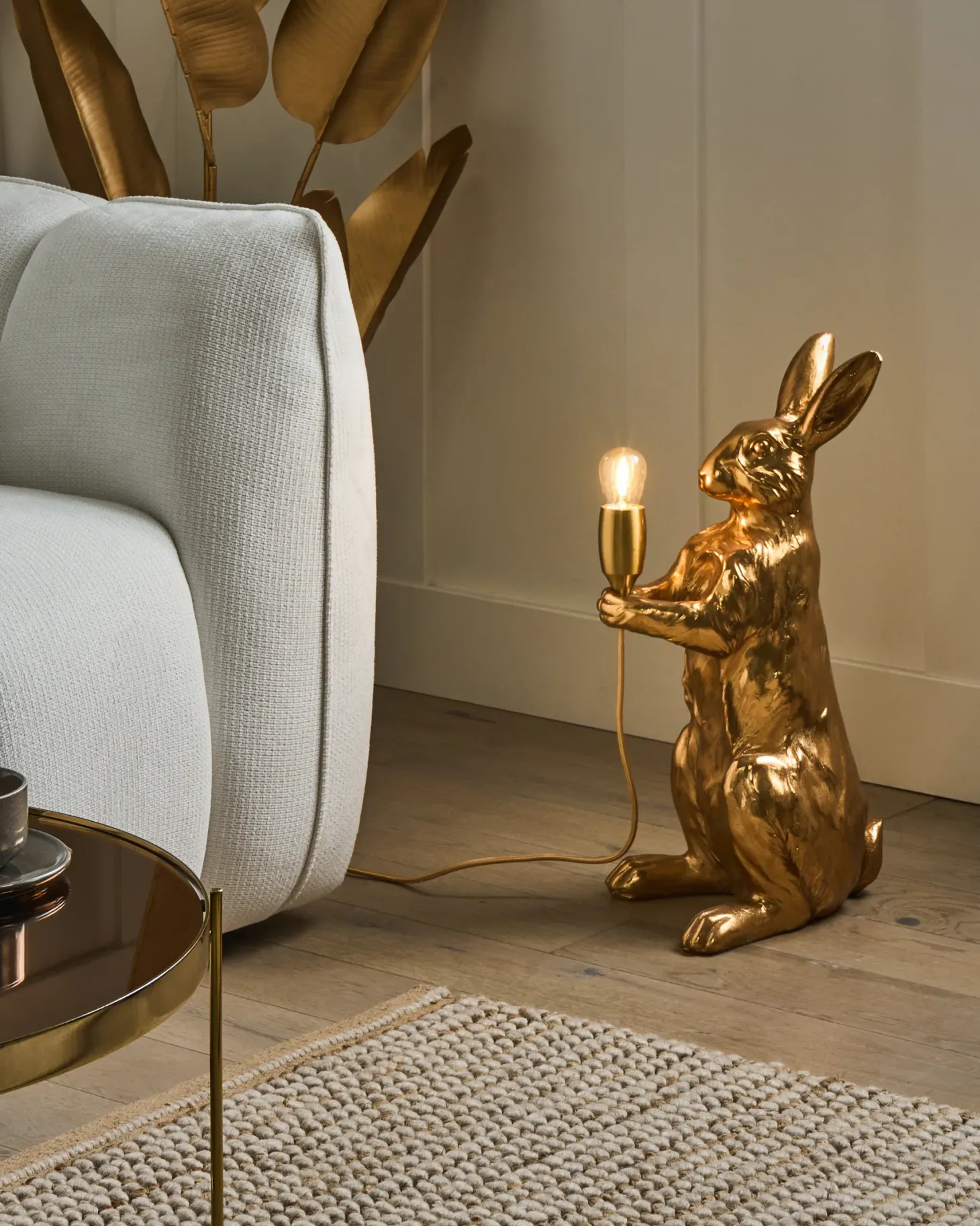 Lampa stołowa Królik BUGS Złoty