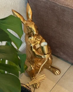 Lampa stołowa Królik BUGS Złoty