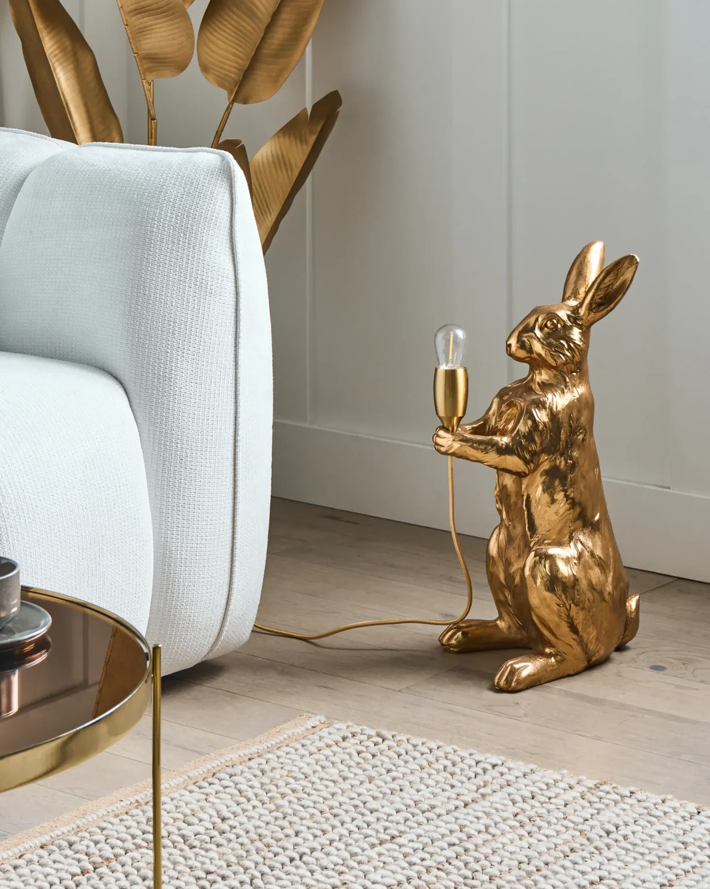 Lampa stołowa Królik BUGS Złoty