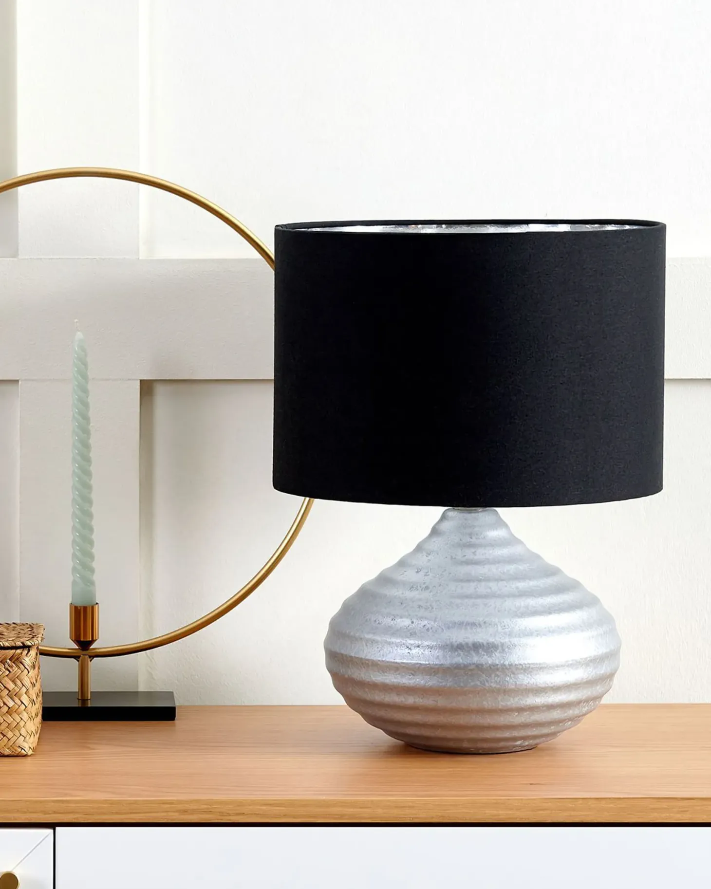 Lampa stołowa KUBAN Ceramika Srebrny