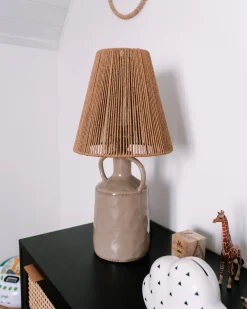 Lampa stołowa LARISSOS Ceramika Beżowoszary