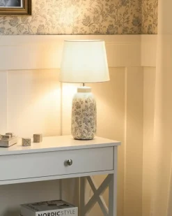 Lampa stołowa LEMPA Ceramika Biały/ niebieski