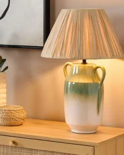 Lampa stołowa LIMONES Ceramika Zielony