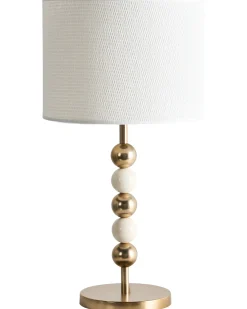 Lampa stołowa LOKY Metal Mosiężny/beżowy