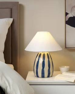 Lampa stołowa LUCHETTI Ceramika Biały/ niebieski