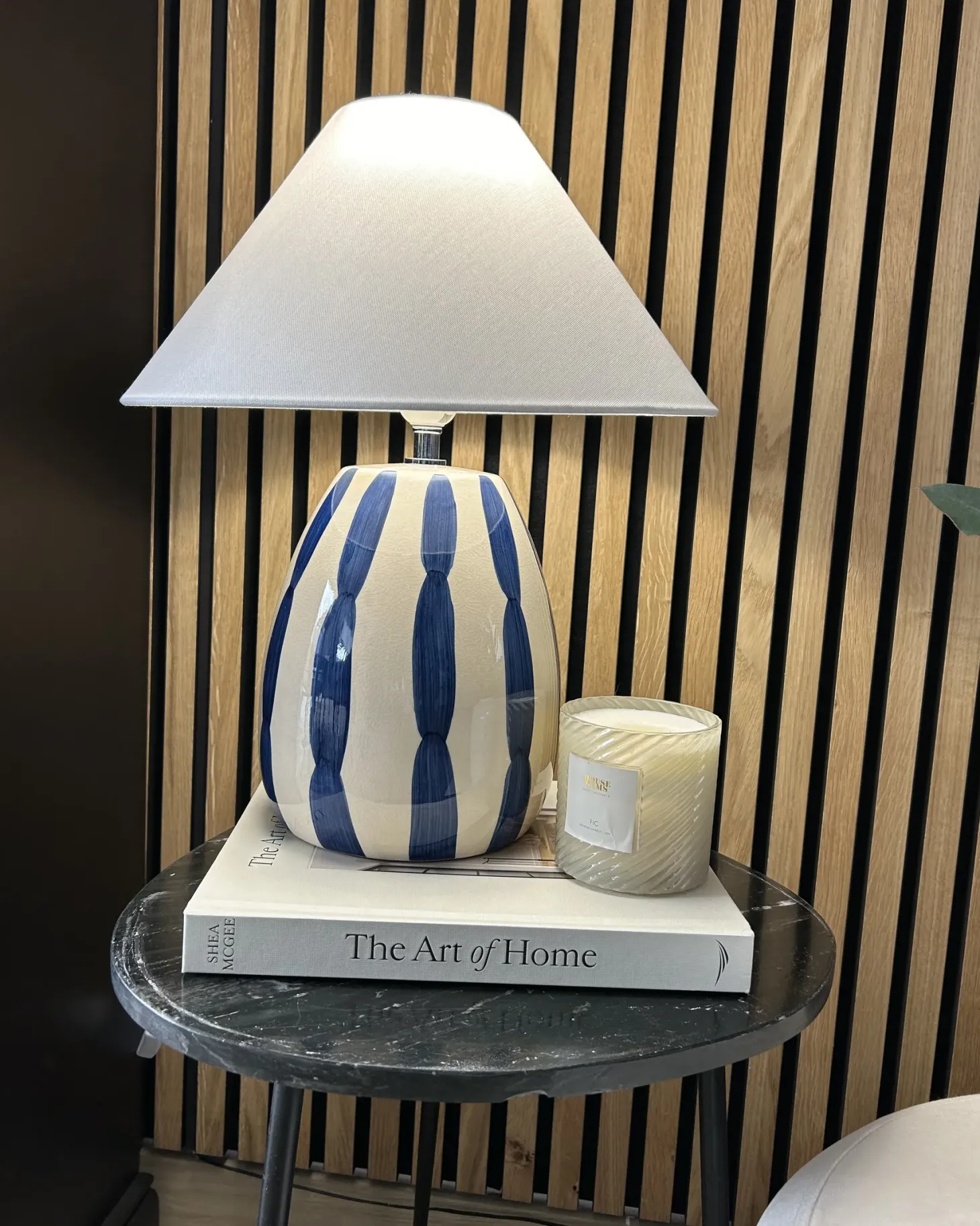Lampa stołowa LUCHETTI Ceramika Biały/ niebieski