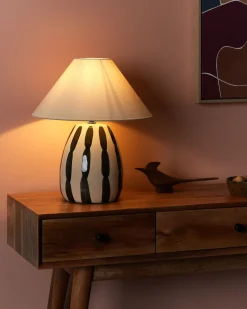 Lampa stołowa LUCHETTI Ceramika Czarny/ biały
