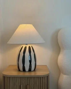 Lampa stołowa LUCHETTI Ceramika Czarny/ biały