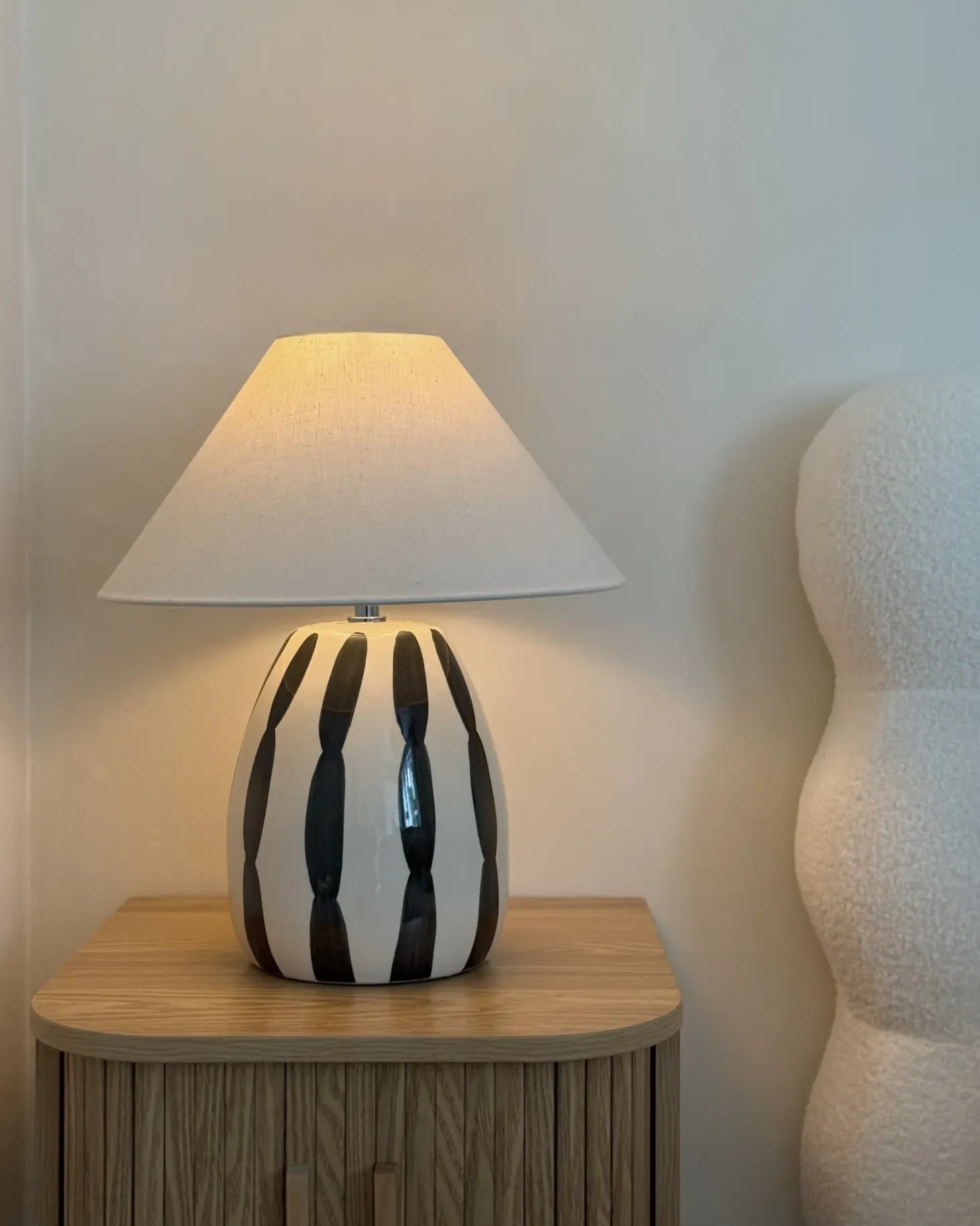 Lampa stołowa LUCHETTI Ceramika Czarny/ biały