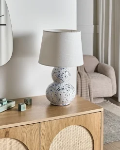 Lampa stołowa MACAL Ceramika Biały/ niebieski