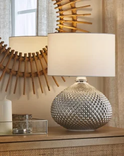 Lampa stołowa MADON Szkło Srebrny
