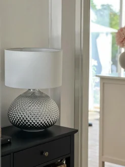 Lampa stołowa MADON Szkło Srebrny