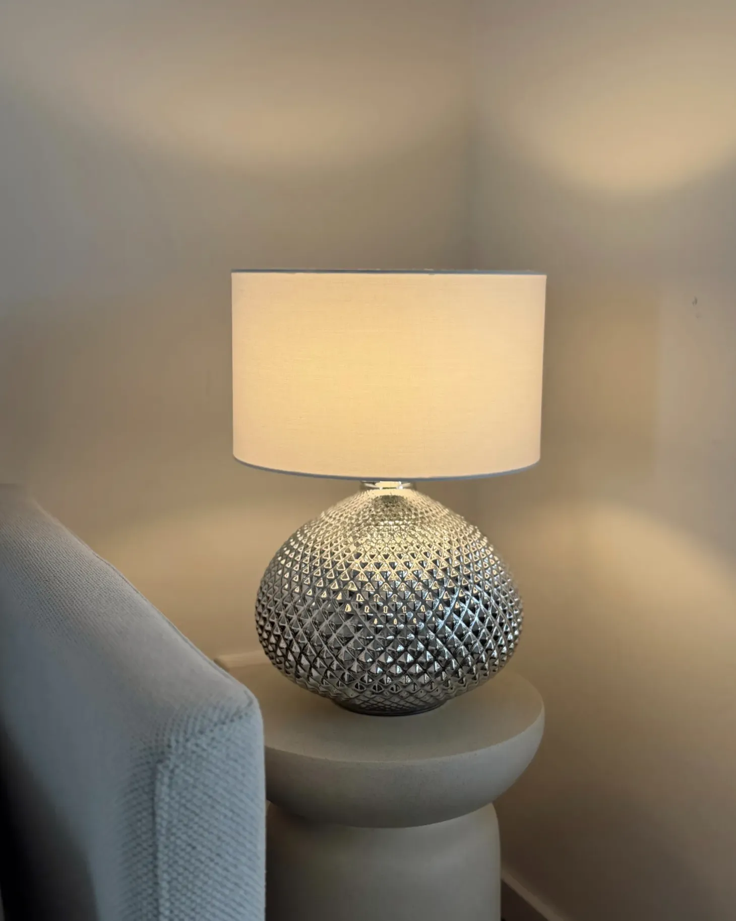 Lampa stołowa MADON Szkło Srebrny