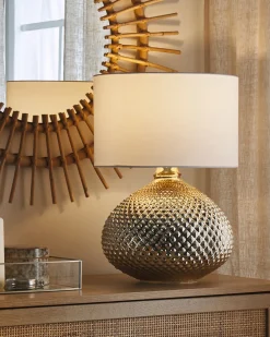 Lampa stołowa MADON Szkło Złoty