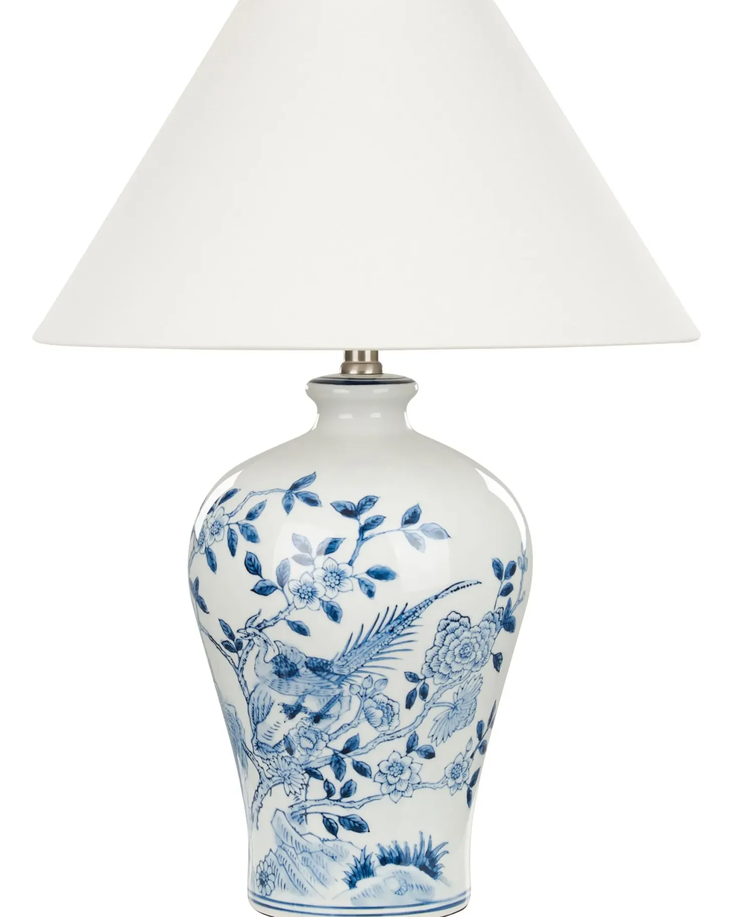 Lampa stołowa MAGROS Porcelana Biały/ niebieski