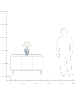 Lampa stołowa MAGROS Porcelana Biały/ niebieski