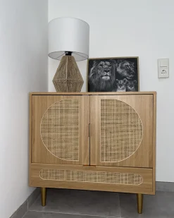 Lampa stołowa MALEWA Papierowa plecionka Naturalny