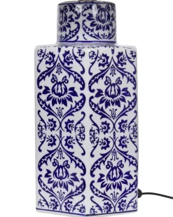Lampa stołowa MARCELIN Porcelana Biały/ niebieski