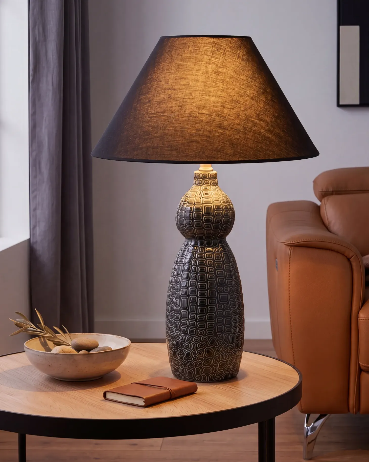 Lampa stołowa MATINA Ceramika Czarny