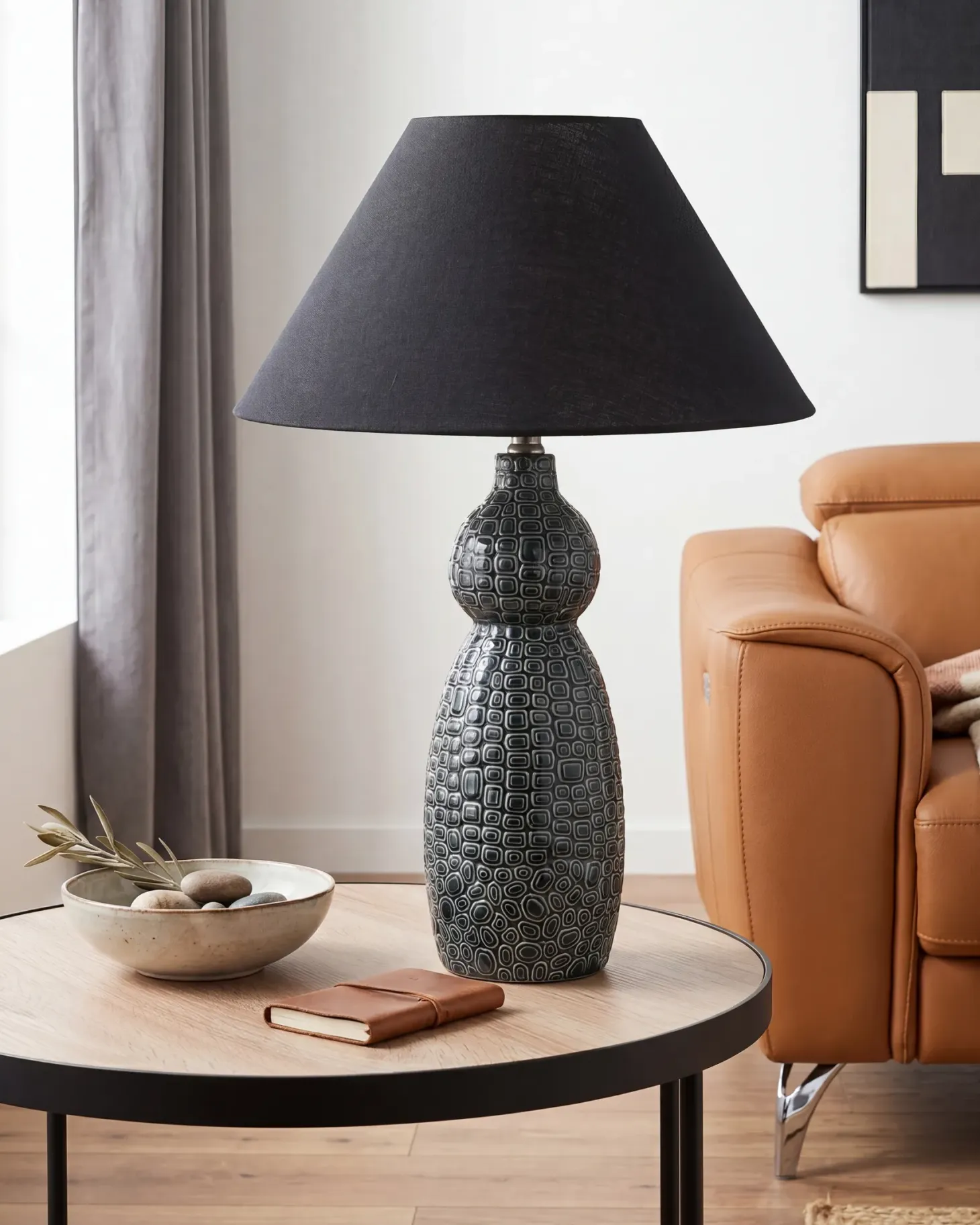 Lampa stołowa MATINA Ceramika Czarny