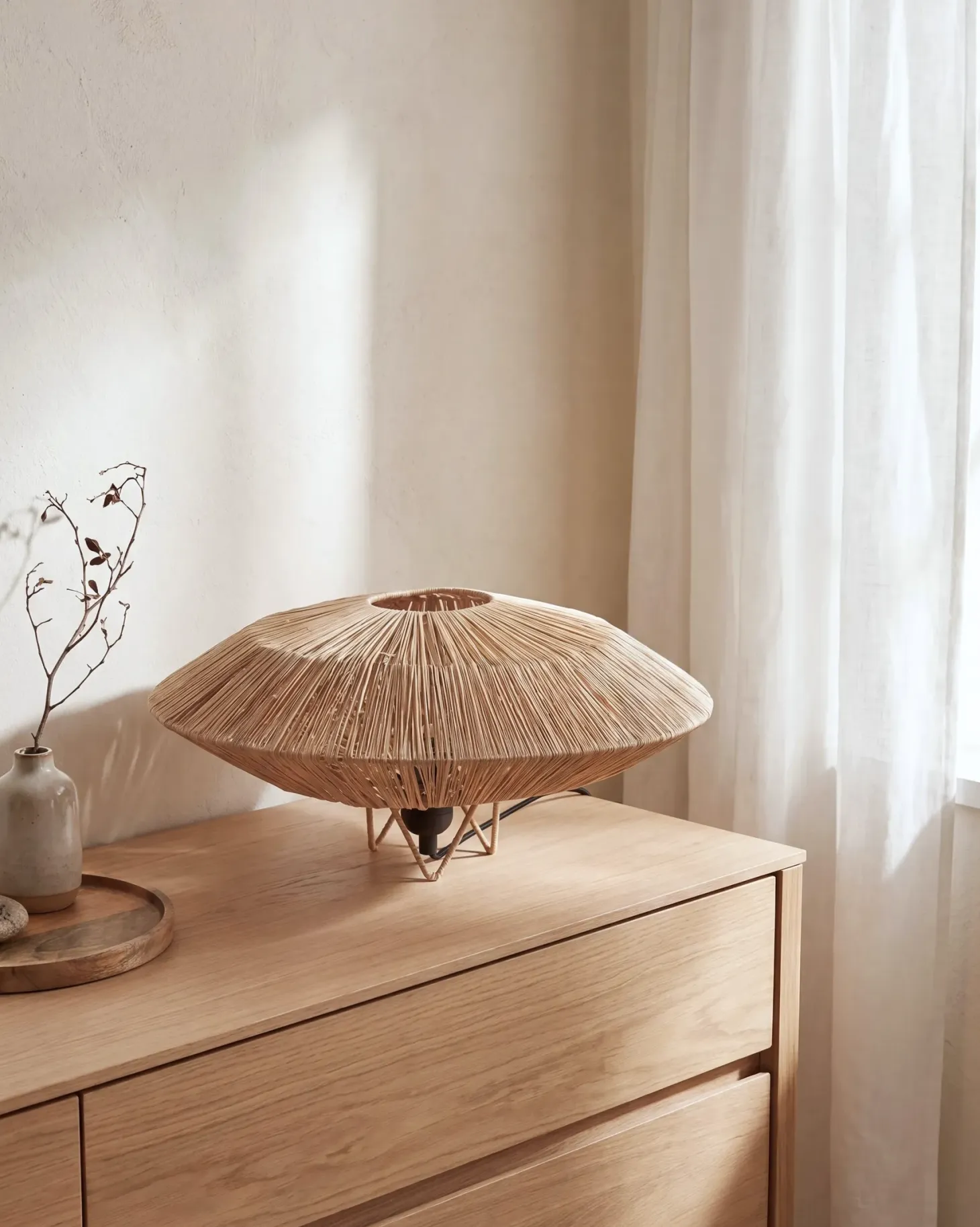 Lampa stołowa MENTIRI Plecionka Naturalny