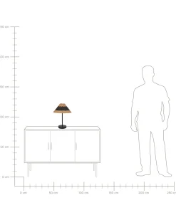 Lampa stołowa MOMBA Papierowa plecionka Czarny
