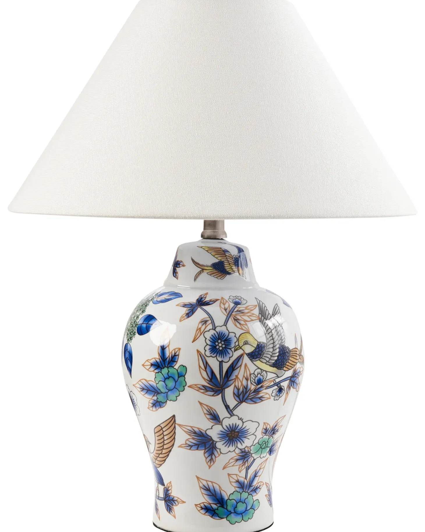 Lampa stołowa MORACA Porcelana Biały/ niebieski