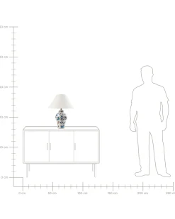 Lampa stołowa MORACA Porcelana Biały/ niebieski