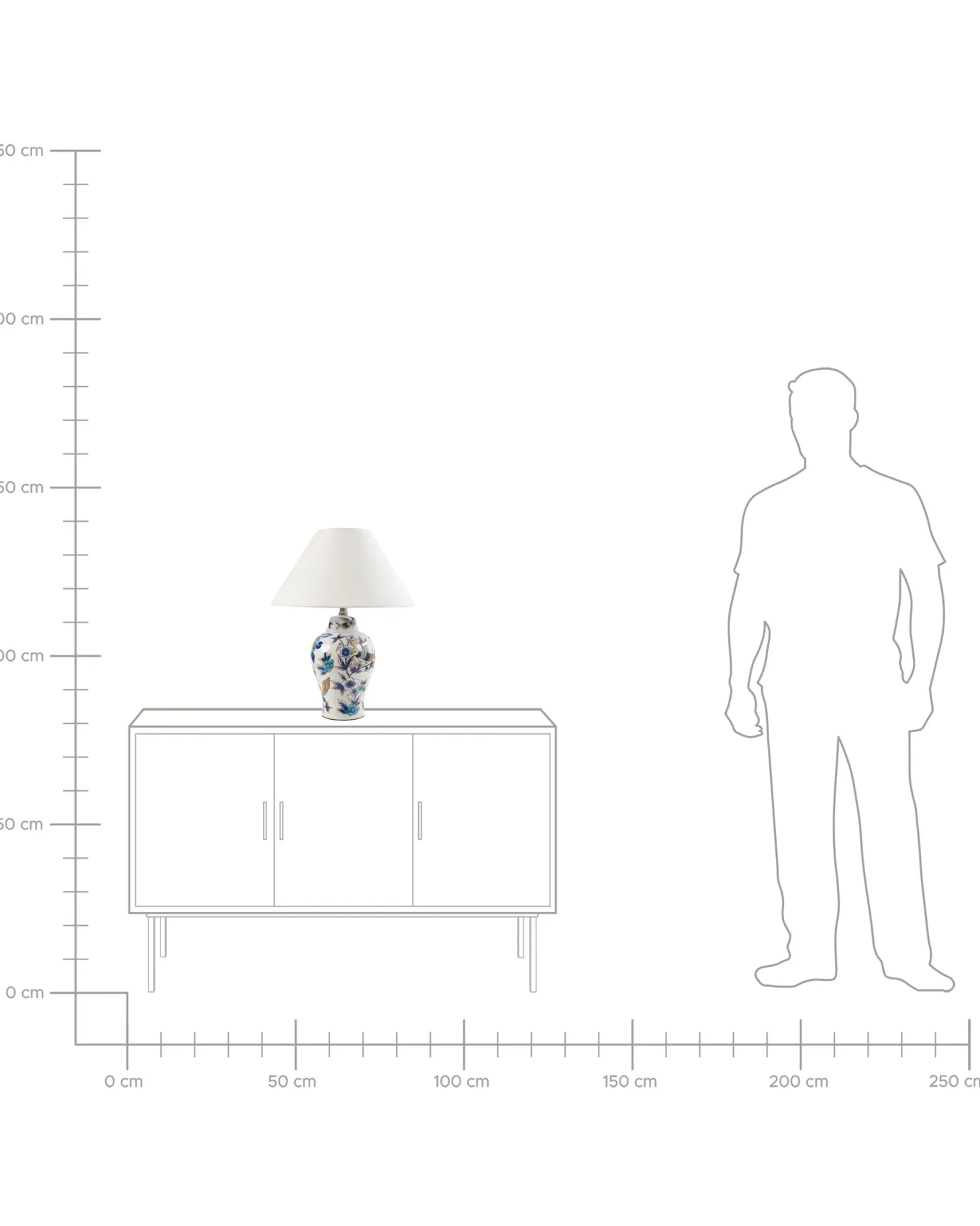 Lampa stołowa MORACA Porcelana Biały/ niebieski