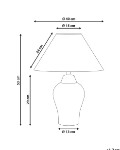 Lampa stołowa MORACA Porcelana Biały/ niebieski
