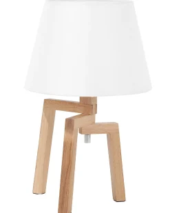 Lampa stołowa NALON Drewno dębowe Brązowy/ biały