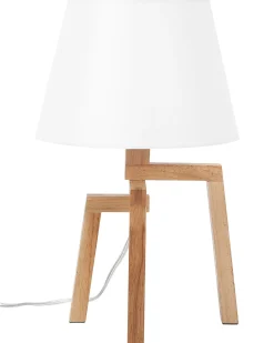 Lampa stołowa NALON Drewno dębowe Brązowy/ biały