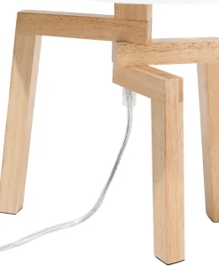 Lampa stołowa NALON Drewno dębowe Brązowy/ biały
