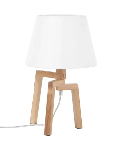 Lampa stołowa NALON Drewno dębowe Brązowy/ biały
