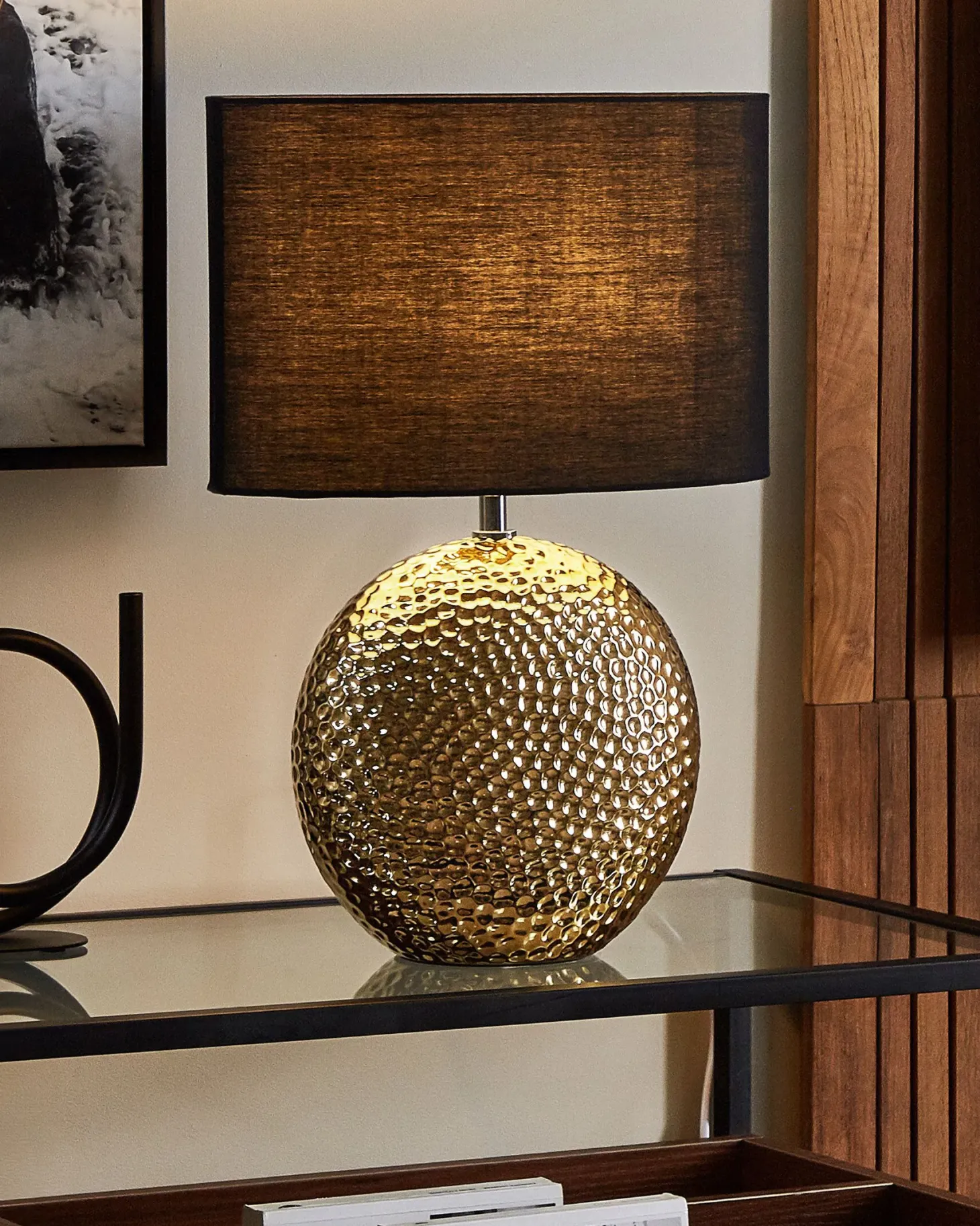 Lampa stołowa NASVA Ceramika Złoty