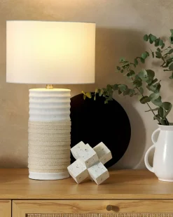 Lampa stołowa NAVIA Porcelana Jasnobeżowy