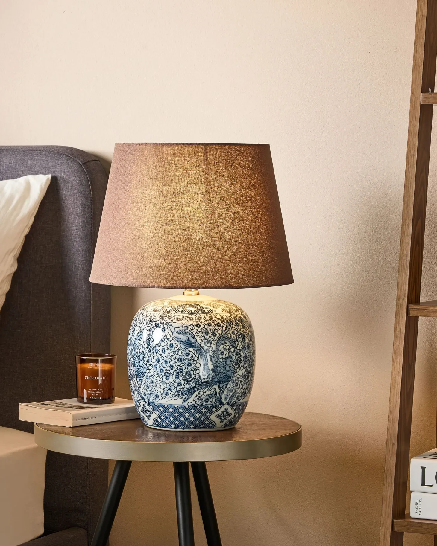 Lampa stołowa NEIRA Porcelana Brązowy