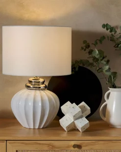 Lampa stołowa NERIS Ceramika Złamana biel