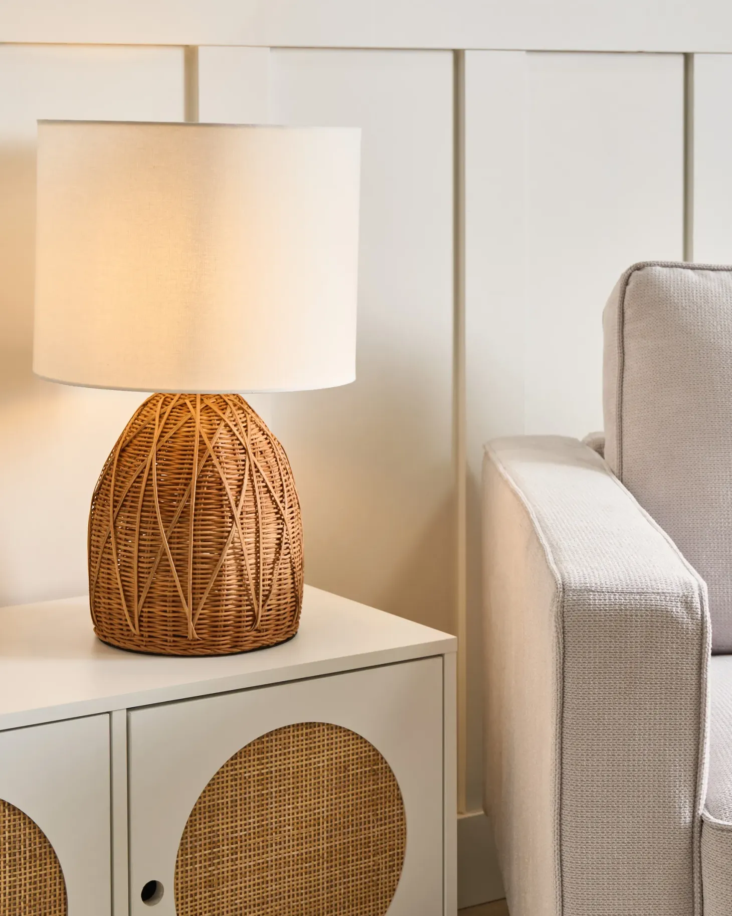 Lampa stołowa NILWALA Rattan Naturalny
