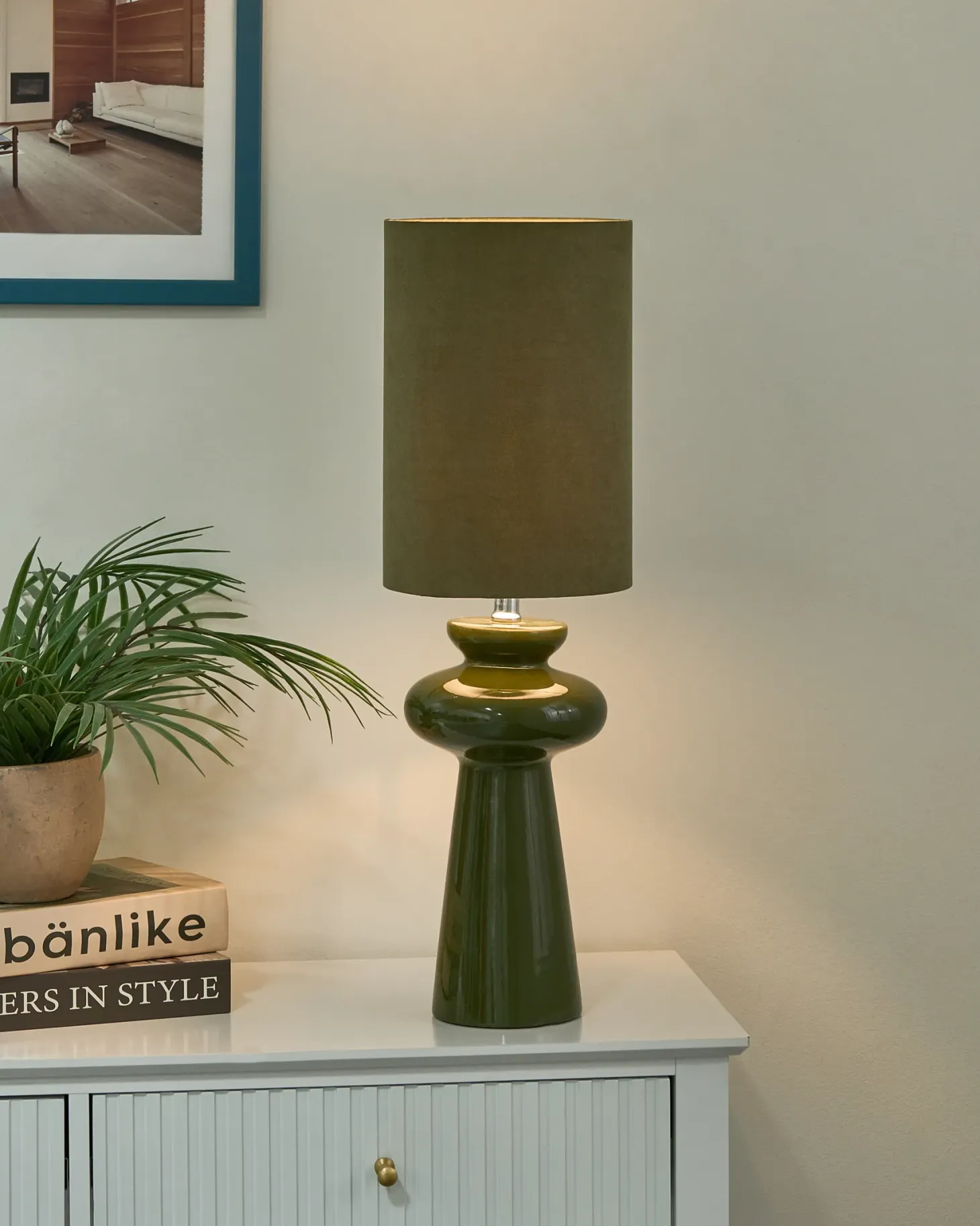 Lampa stołowa OTEROS Oliwkowy
