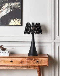 Lampa stołowa PELLEJAS Drewno mango Czarny