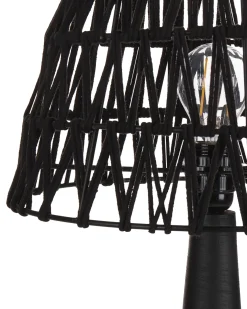 Lampa stołowa PELLEJAS Drewno mango Czarny