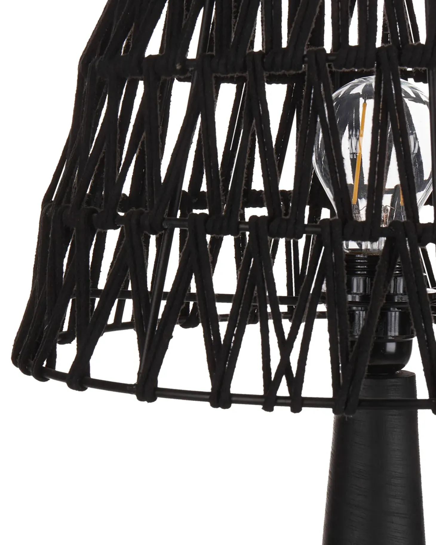 Lampa stołowa PELLEJAS Drewno mango Czarny