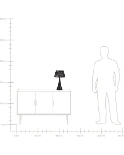 Lampa stołowa PELLEJAS Drewno mango Czarny