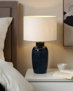 Lampa stołowa PERLIS Ceramika Granatowy