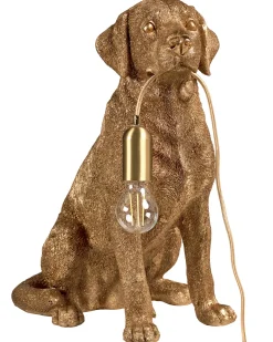 Lampa stołowa Pies MARLEY Złoty
