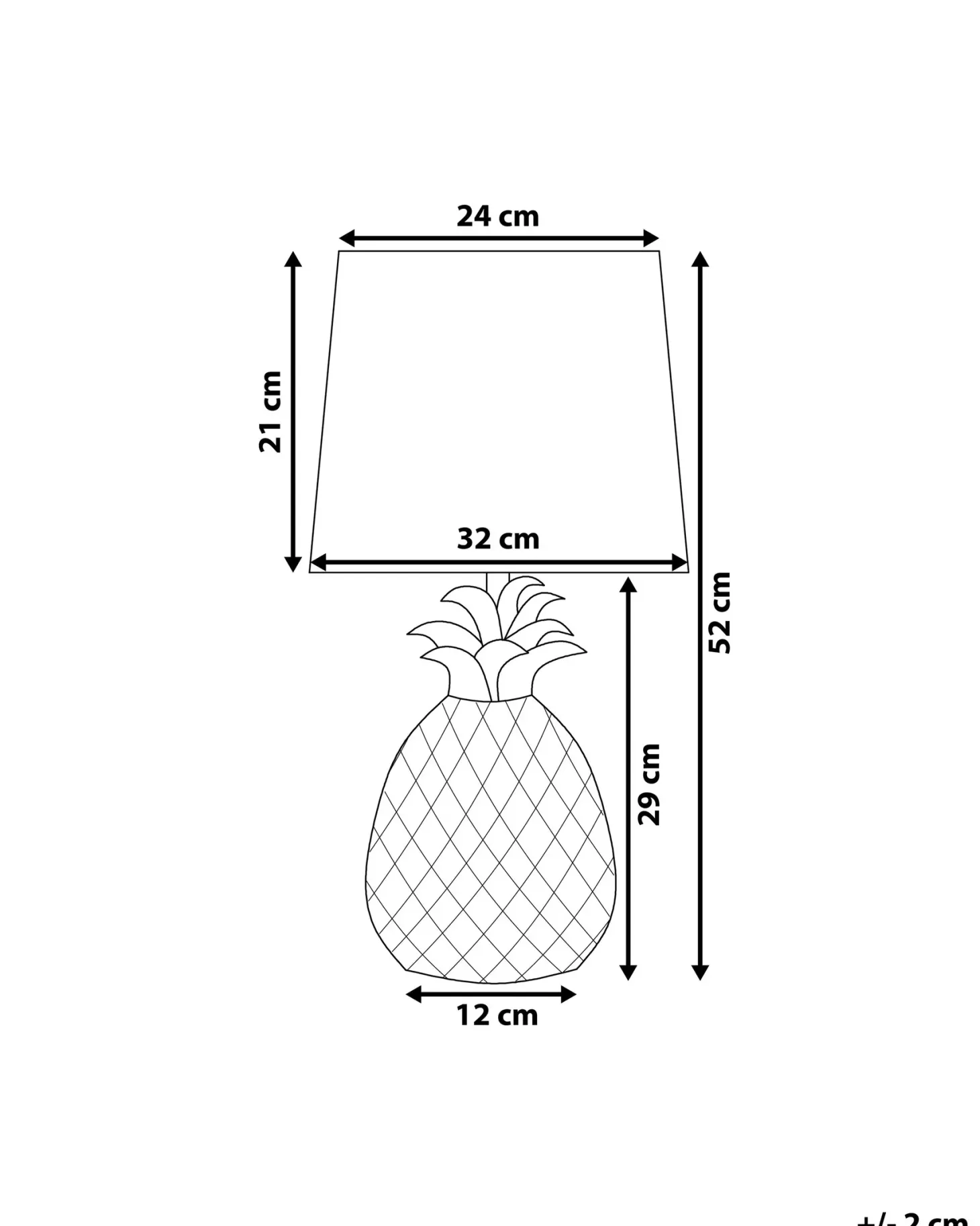 Lampa stołowa PINEAPPLE Ceramika Złoty