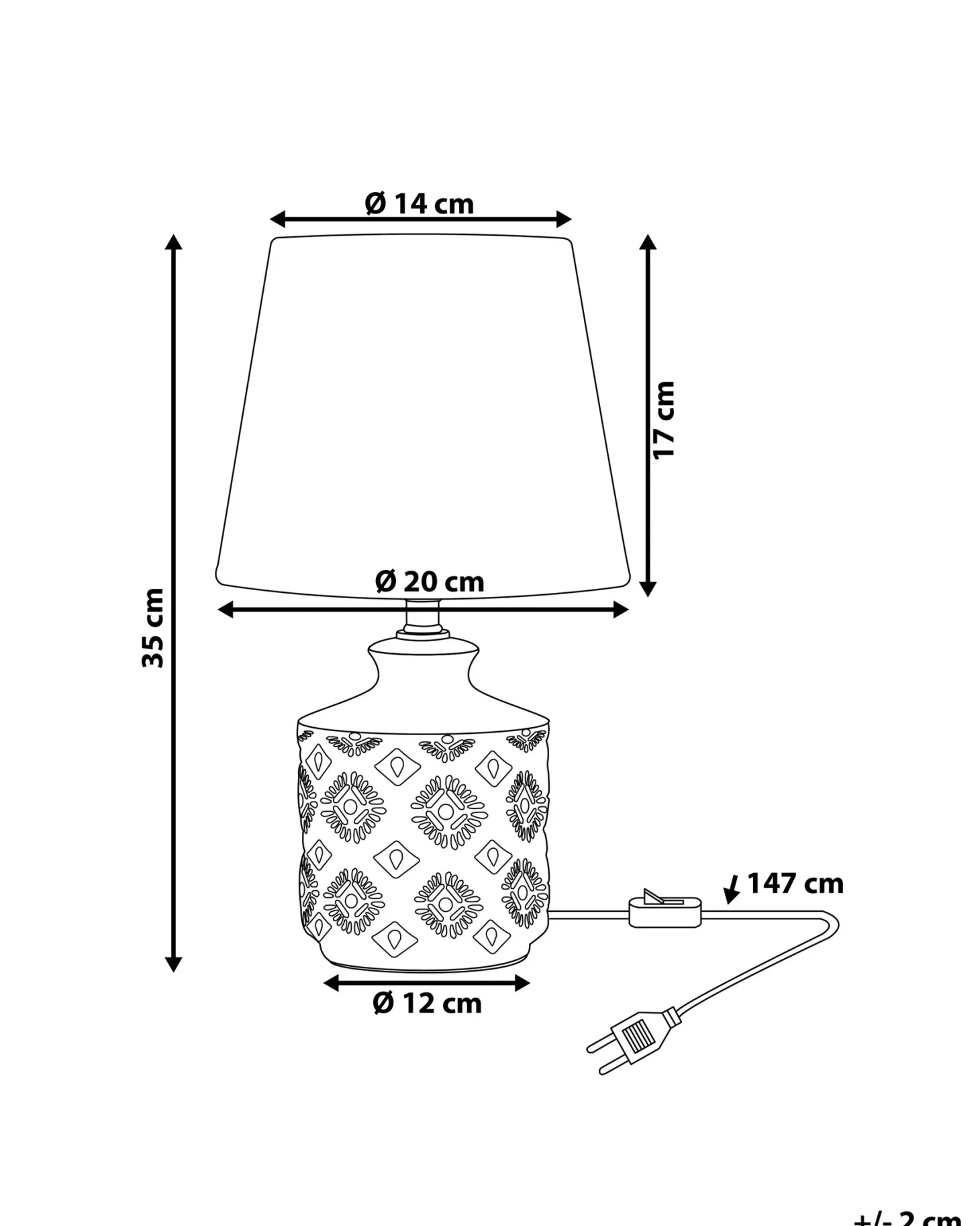 Lampa stołowa ROSANNA Ceramika Beżowy
